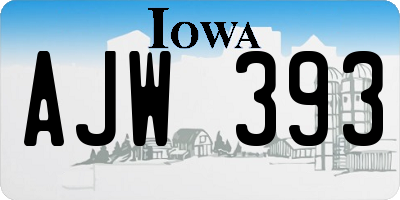 IA license plate AJW393