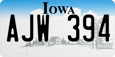 IA license plate AJW394