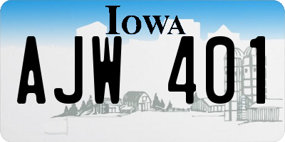 IA license plate AJW401