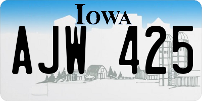 IA license plate AJW425