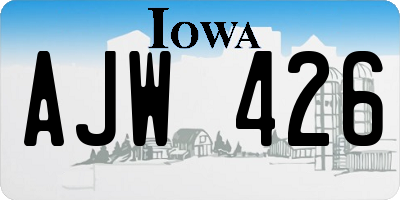 IA license plate AJW426