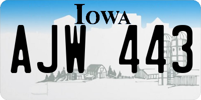 IA license plate AJW443