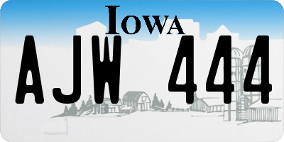 IA license plate AJW444
