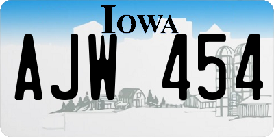 IA license plate AJW454