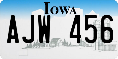 IA license plate AJW456