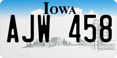 IA license plate AJW458