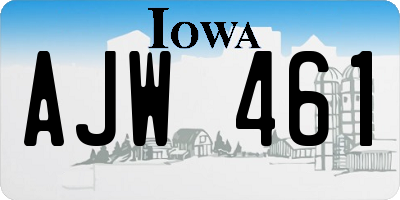 IA license plate AJW461