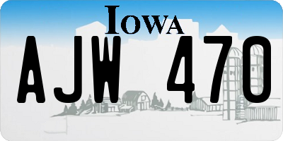 IA license plate AJW470