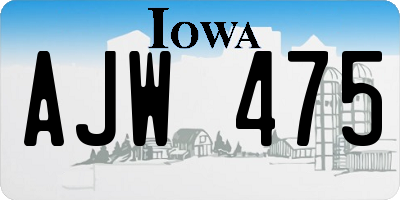 IA license plate AJW475