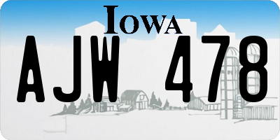 IA license plate AJW478