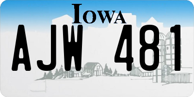 IA license plate AJW481