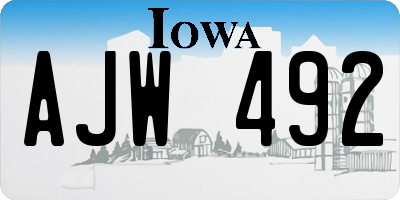 IA license plate AJW492