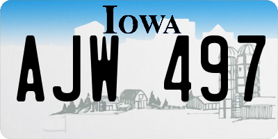 IA license plate AJW497