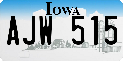 IA license plate AJW515