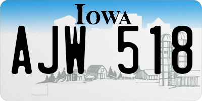 IA license plate AJW518