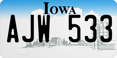 IA license plate AJW533