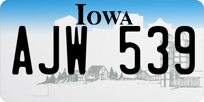IA license plate AJW539