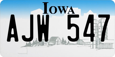 IA license plate AJW547