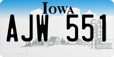 IA license plate AJW551