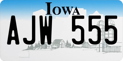 IA license plate AJW555