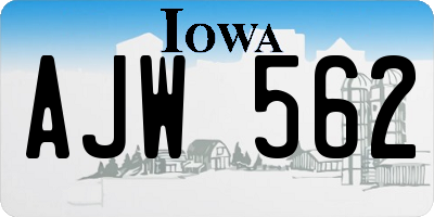 IA license plate AJW562