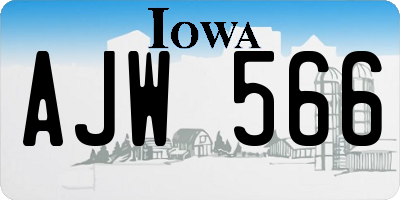 IA license plate AJW566
