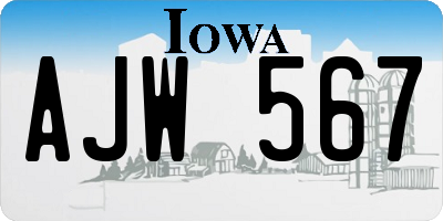IA license plate AJW567