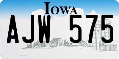 IA license plate AJW575