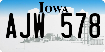 IA license plate AJW578