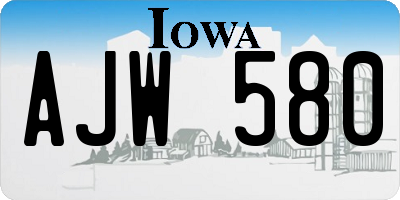 IA license plate AJW580