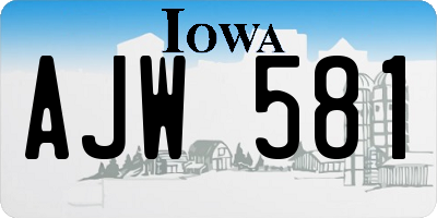 IA license plate AJW581