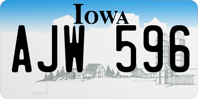 IA license plate AJW596