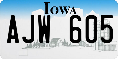 IA license plate AJW605