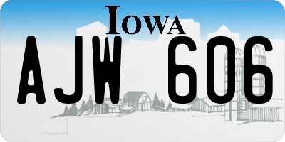 IA license plate AJW606