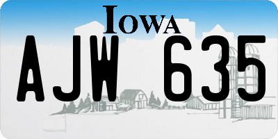 IA license plate AJW635
