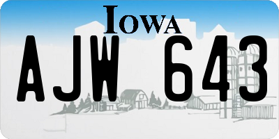 IA license plate AJW643