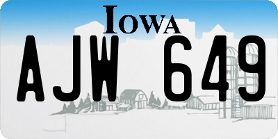 IA license plate AJW649