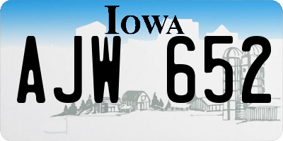 IA license plate AJW652
