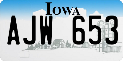 IA license plate AJW653