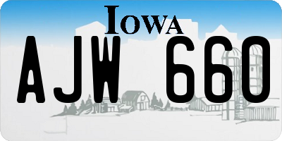 IA license plate AJW660