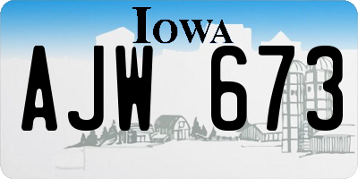 IA license plate AJW673