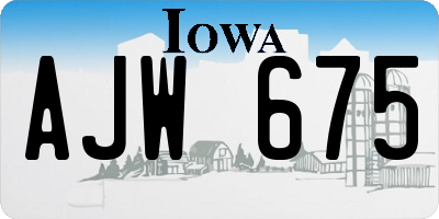 IA license plate AJW675