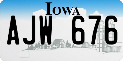 IA license plate AJW676