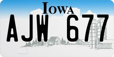 IA license plate AJW677