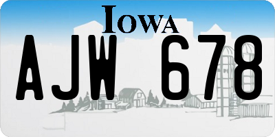 IA license plate AJW678
