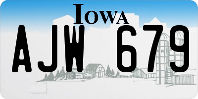 IA license plate AJW679