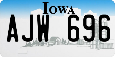 IA license plate AJW696