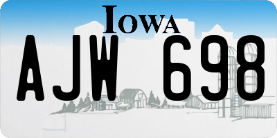 IA license plate AJW698