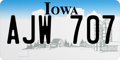 IA license plate AJW707