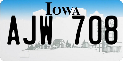 IA license plate AJW708